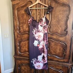 CBR Purple Floral Midi Dress